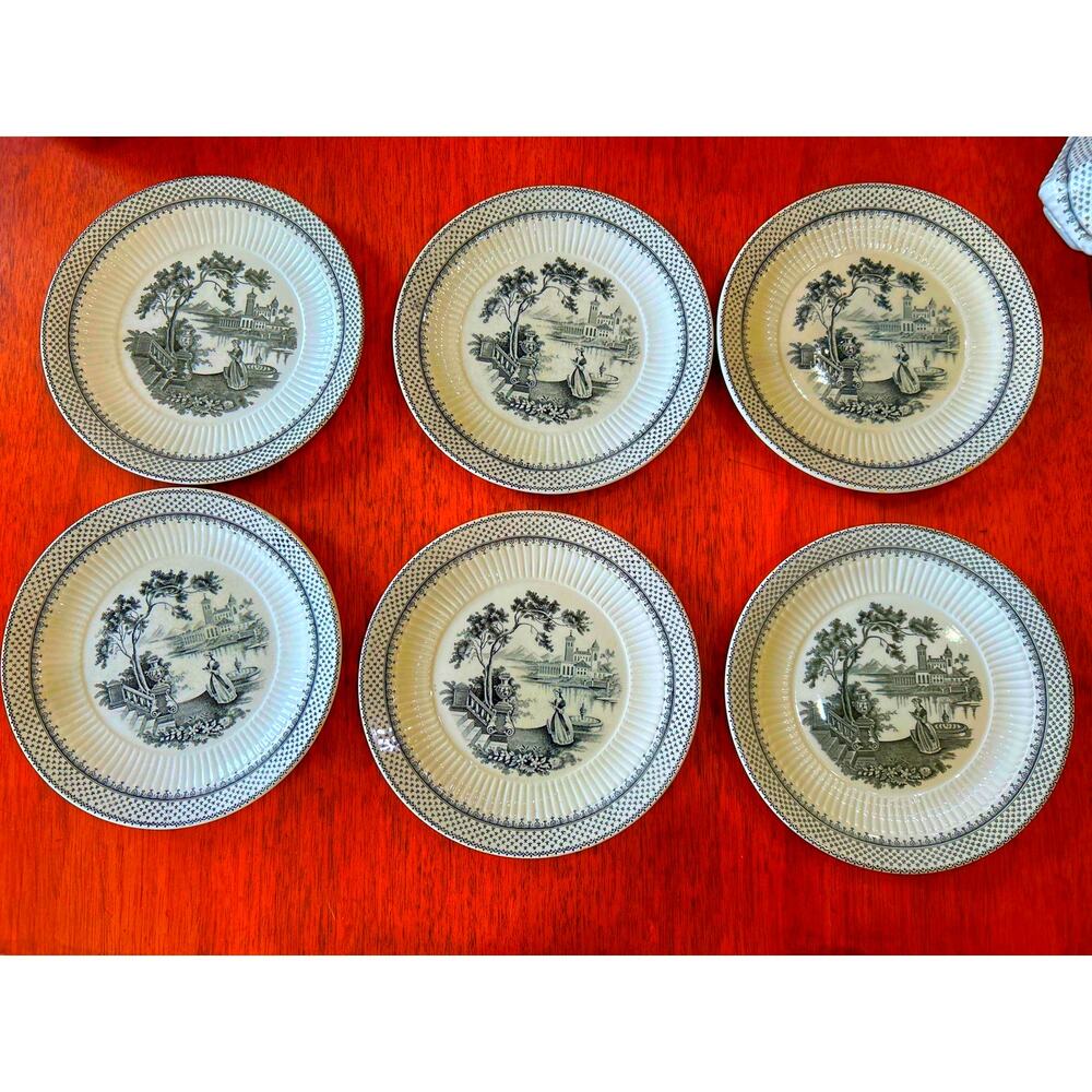 Wm Adams Real English Ironstone Minuet 8" Salad/Luncheon‎ Plates Set of 6